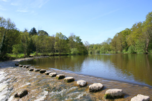 Valley du Poupet, Weir with stepping stones.