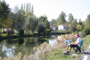 Artist at work in the Vendee.
