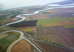 The River Sevre Niortaise as it enters the Baie de l'Aiguillon